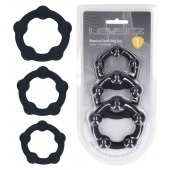 Набор из 3 эрекционных колец Beaded Silicone Cockring Set - Shots Media BV - в Кемерово купить с доставкой