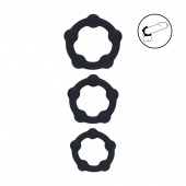 Набор из 3 эрекционных колец Beaded Silicone Cockring Set - Shots Media BV - в Кемерово купить с доставкой