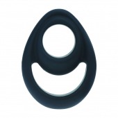 Черное эрекционное кольцо Double Ergo Silicone Cockring - Shots Media BV - в Кемерово купить с доставкой