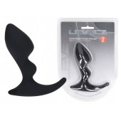 Черная анальная пробка для массажа простаты Double Ripple Silicone Prostate Massager - Shots Media BV - в Кемерово купить с доставкой