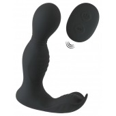 Черная анальная пробка с вибрацией, вращением и пультом ДУ RC Butt Plug with 2 Functions - Orion - в Кемерово купить с доставкой