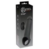 Черная вибронасадка для пениса с хомутом для мошонки и пультом ДУ Remote Controlled Penis Extension - Orion - в Кемерово купить с доставкой