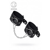 Черные оковы из толстой кожи с люверсами - Pecado - купить с доставкой в Кемерово