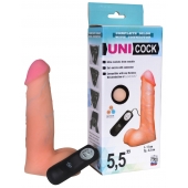 Фаллическая насадка Харнесс UNICOCK 5,5  с вибрацией - 17 см. - LOVETOY (А-Полимер) - купить с доставкой в Кемерово