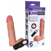 Фаллическая насадка Харнесс UNICOCK 6  с вибрацией - 18 см. - LOVETOY (А-Полимер) - купить с доставкой в Кемерово