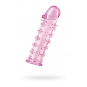 Гелевая розовая насадка на фаллос с шипами - 12 см. - Toyfa Basic - в Кемерово купить с доставкой