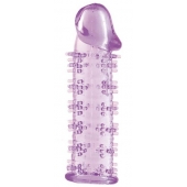 Гелевая фиолетовая насадка на фаллос с шипами - 12 см. - Toyfa Basic - в Кемерово купить с доставкой