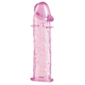 Гладкая розовая насадка с усиками под головкой - 12,5 см. - Toyfa Basic - в Кемерово купить с доставкой