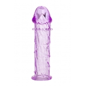 Гладкая фиолетовая насадка с усиками под головкой - 12,5 см. - Toyfa Basic - в Кемерово купить с доставкой