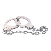 Наручники из металла с длинной цепочкой CHROME HANDCUFFS METAL HANDCUFFS W. KEY - NMC - купить с доставкой в Кемерово