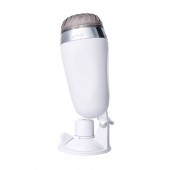 Мастурбатор-вагина в белой колбе с присоской и встраиваемой вибропулей - A-toys - в Кемерово купить с доставкой