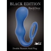 Синее эрекционное кольцо с анальной пробкой Double Pleasure Anal Plug - Lola Games - в Кемерово купить с доставкой