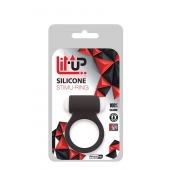 Чёрное эрекционное виброкольцо LIT-UP SILICONE STIMU RING 3 BLACK - Dream Toys - в Кемерово купить с доставкой