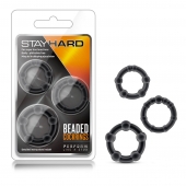 Набор из 3 чёрных эрекционных колец Stay Hard Beaded Cockrings - Blush Novelties - в Кемерово купить с доставкой