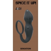 Серое эрекционное кольцо Sensation с анальным стимулятором - Lola Games - в Кемерово купить с доставкой