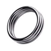 Металлическое эрекционное кольцо с рёбрышками размера L - ToyFa - в Кемерово купить с доставкой