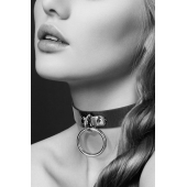Узенький ошейник из полиуретана с кольцом - Bijoux Pour Toi - купить с доставкой в Кемерово