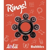 Чёрное эрекционное кольцо Rings Bubbles - Lola Games - в Кемерово купить с доставкой