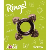 Чёрное эрекционное кольцо Rings Screw - Lola Games - в Кемерово купить с доставкой