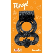 Чёрное эрекционное кольцо Rings Treadle с подхватом - Lola Games - в Кемерово купить с доставкой