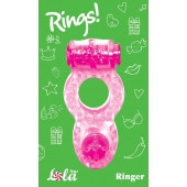 Розовое эрекционное кольцо с вибрацией Rings Ringer - Lola Games - в Кемерово купить с доставкой