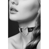 Чёрный чокер с кольцом в форме сердца - Bijoux Pour Toi - купить с доставкой в Кемерово
