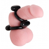 Двойное эрекционное кольцо Dual Stretch To Fit Cock and Ball Ring - XR Brands - в Кемерово купить с доставкой