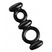 Двойное эрекционное кольцо Dual Stretch To Fit Cock and Ball Ring - XR Brands - в Кемерово купить с доставкой