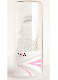 Гелевая прозрачная насадка с 2 отростками - 13 см. - Toyfa Basic - в Кемерово купить с доставкой