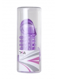 Закрытая фиолетовая насадка с 2 отростками - 13 см. - Toyfa Basic - в Кемерово купить с доставкой