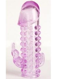 Закрытая фиолетовая насадка с 2 отростками - 13 см. - Toyfa Basic - в Кемерово купить с доставкой