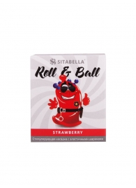 Стимулирующий презерватив-насадка Roll   Ball Strawberry - Sitabella - купить с доставкой в Кемерово