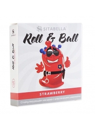 Стимулирующий презерватив-насадка Roll   Ball Strawberry - Sitabella - купить с доставкой в Кемерово