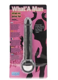 Чёрная насадка на пенис для анальной стимуляции WHATA MAN - 16 см. - Seven Creations - в Кемерово купить с доставкой