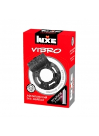 Чёрное эрекционное виброкольцо Luxe VIBRO  Африканский Эль Дьябло  + презерватив - Luxe - в Кемерово купить с доставкой