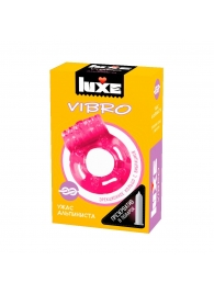 Розовое эрекционное виброкольцо Luxe VIBRO  Ужас Альпиниста  + презерватив - Luxe - в Кемерово купить с доставкой