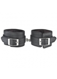 Черные фиксаторы для ног на цепи с мехом внутри - Lux Fetish - купить с доставкой в Кемерово