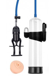 Прозрачная вакуумная вибропомпа Sex Expert с насадкой-вагиной - Sex Expert - в Кемерово купить с доставкой