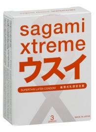 Ультратонкие презервативы Sagami Xtreme SUPERTHIN - 3 шт. - Sagami - купить с доставкой в Кемерово