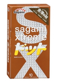 Презервативы Sagami Xtreme FEEL UP с точечной текстурой и линиями прилегания - 10 шт. - Sagami - купить с доставкой в Кемерово