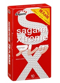 Утолщенные презервативы Sagami Xtreme Feel Long с точками - 10 шт. - Sagami - купить с доставкой в Кемерово