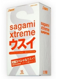 Ультратонкие презервативы Sagami Xtreme SUPERTHIN - 15 шт. - Sagami - купить с доставкой в Кемерово