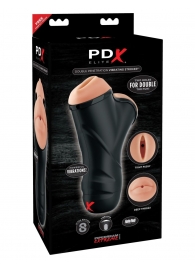 Мастурбатор в колбе с двумя тоннелями Double Penetration Vibrating Stroker - Pipedream - в Кемерово купить с доставкой