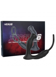 Черная анальная пробка NEXUS SIMUL8 с фиксацией на теле кольцами - Nexus Range - в Кемерово купить с доставкой