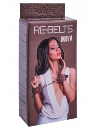 Коричневые кожаные наручники Maya - Rebelts - купить с доставкой в Кемерово