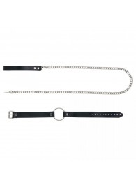 Черный поводок и чокер с кольцом Rada - Rebelts - купить с доставкой в Кемерово