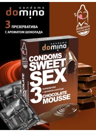 Презервативы для орального секса DOMINO Sweet Sex с ароматом шоколадного мусса - 3 шт. - Domino - купить с доставкой в Кемерово