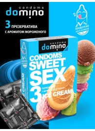 Презервативы для орального секса DOMINO Sweet Sex с ароматом мороженого - 3 шт. - Domino - купить с доставкой в Кемерово