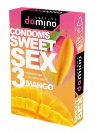 Презервативы для орального секса DOMINO Sweet Sex с ароматом манго - 3 шт. - Domino - купить с доставкой в Кемерово