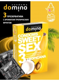 Презервативы для орального секса DOMINO Sweet Sex с ароматом тропических фруктов - 3 шт. - Domino - купить с доставкой в Кемерово